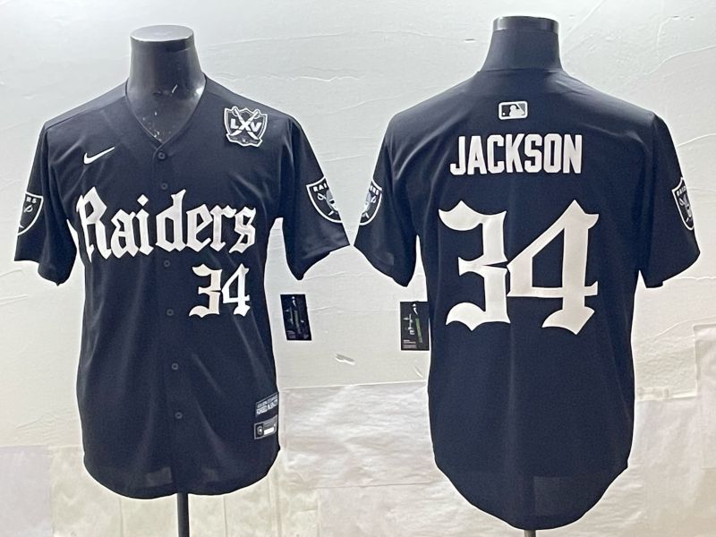 Men 2025 Oakland Raiders #34 Jackson black 6th generation Joint Name Nike Limited NFL Jersey style 07->oakland raiders->NFL Jersey